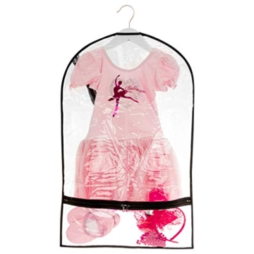 Clear Dance Garment Bags for Dancers Transparent with Accessory Pockets