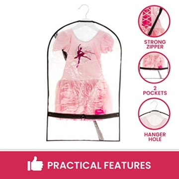 Clear Dance Garment Bags for Dancers with Pockets