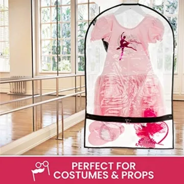 Clear Dance Garment Bags for Dancers with Pockets