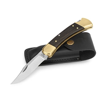 Buck Knives 110 Folding Hunter Knife with Leather Sheath