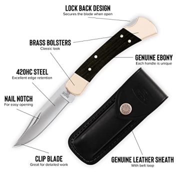 Buck Knives 110 Folding Hunter Knife with Leather Sheath