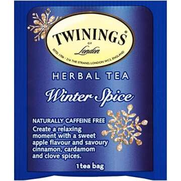 Twinings Winter Spice Herbal Tea - Caffeine-Free with Apple, Cinnamon, 20 Bags