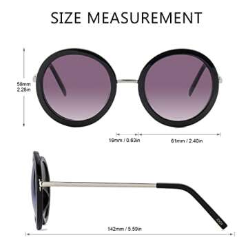 JOOX Polarized Retro Round Sunglasses for Women, Vintage Oversized Ladies Sun Glasses with 100% UV P...