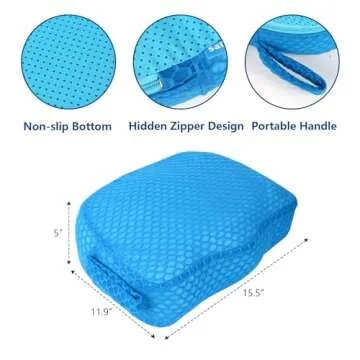 Hot Tub Booster Seat, Weighted SPA Booster Seat Cushion for Adults, 3D Air Mesh Hot Tub Seat Accssories with Non-Slip Micro Dot Bottom,Indoor or Outdoor Quick Dry Hot Tub Pillow (1 Pack-Blue)