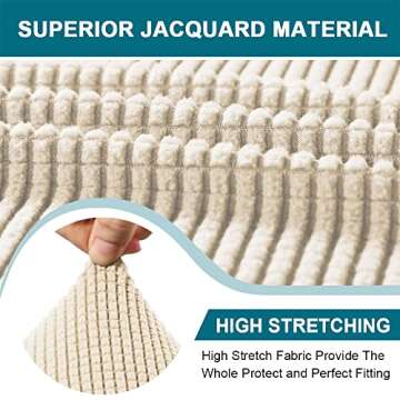 Turquoize 3 Piece T Cushion Sofa Slipcovers Sofa Cover for T Cushion Sofa Couches Stretch Couch Cove...