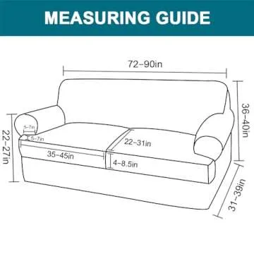 Turquoize 3 Piece T Cushion Sofa Slipcovers Sofa Cover for T Cushion Sofa Couches Stretch Couch Cover Furniture Covers with 2 Individual T Cushion Covers, Washable (2 Cushion Sofa, Biscotti Beige)