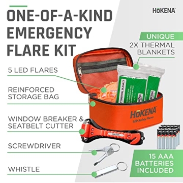 HOKENA 11 Piece LED Road Flares Emergency Kit