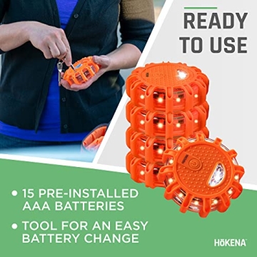 HOKENA 11 Piece LED Road Flares Emergency Kit