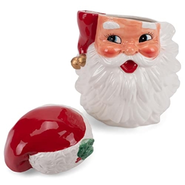 Vibrant Transpac Santa 11.75 Inch Cookie Jar for Holidays
