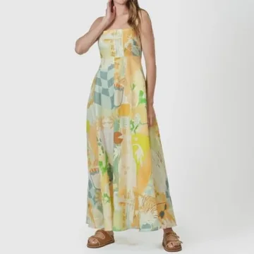Womens Floral Pattern Aesthetic Maxi Dress for Summer