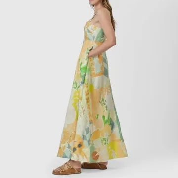 Womens Floral Pattern Aesthetic Maxi Dress for Summer