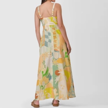 Womens Floral Pattern Aesthetic Maxi Dress for Summer