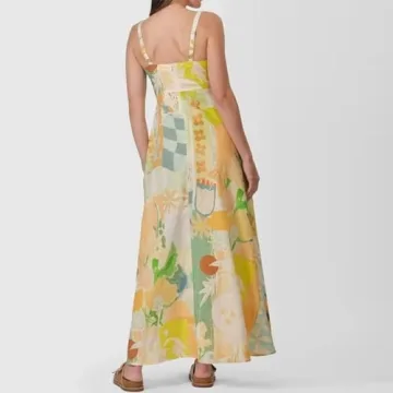 Womens Floral Pattern Aesthetic Maxi Dress for Summer