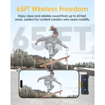 QUZAZBU Wireless Lavalier Microphone for iPhone/Android, Mini Microphone with Noise Cancellation, Magnetic Backclip, 2 Pack USB-C Mini Mic for Content Creators, Vlogging, Youtubers, Influencers