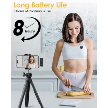 QUZAZBU Wireless Lavalier Microphone for iPhone/Android, Mini Microphone with Noise Cancellation, Magnetic Backclip, 2 Pack USB-C Mini Mic for Content Creators, Vlogging, Youtubers, Influencers