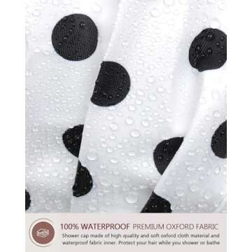 Luvruitaky Shower Cap Luxury Shower Caps for Women Reusable Waterproof Hair Cap for Shower with Adjustable Bowknot Hair Bath Cap (White)