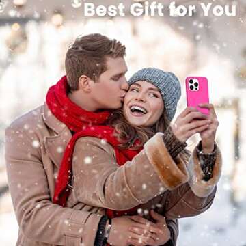 ORNARTO Compatible with iPhone 13 Pro Max Case 6.7", Slim Liquid Silicone 3 Layers Full Covered Soft Gel Rubber Case Cover 6.7 inch-Hot Pink