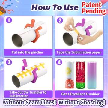 2 Pack Sublimation Tumblers Pinch,Tumbler Clamp for Sublimation,Cup Cradle for Crafting Tumblers,Sublimation Cup Holder Clamp for 20oz Cups,Mug Clamps for Sublimation Tumblers Supplies(Orange&Purple)