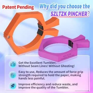 2 Pack Sublimation Tumblers Pinch,Tumbler Clamp for Sublimation,Cup Cradle for Crafting Tumblers,Sublimation Cup Holder Clamp for 20oz Cups,Mug Clamps for Sublimation Tumblers Supplies(Orange&Purple)