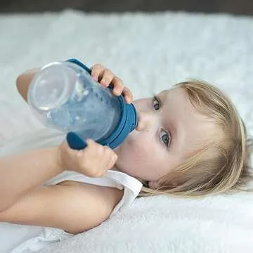 Dr. Brown's Milestones, Baby's First Straw Cup Sippy Cup with Straw, 6m+, 9oz/270ml, Dark Blue, BPA Free