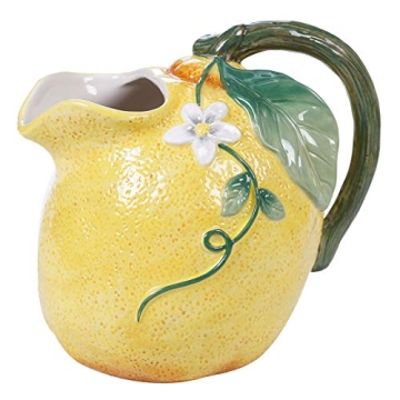 Certified International Citron 3-D Lemon Pitcher | Vibrant Summer Decor and Entertaining Essential