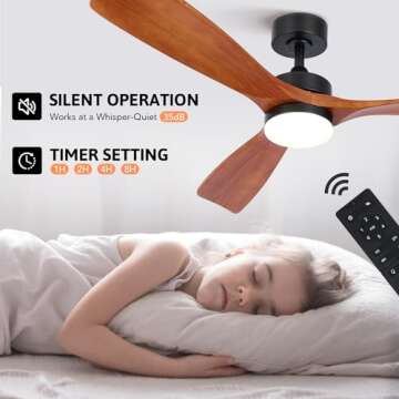 VONLUCE Ceiling Fan with Lights - 52 Inch Remote Control