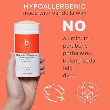 Aluminum Free Deodorant for Women & Men - Magnesium Deodorant for Men & Womens Deodorant, Mens Deodorant Aluminum Free, All Natural Deodorant for Women, Kids Deodorant Girls, Sensitive Skin Deodorant