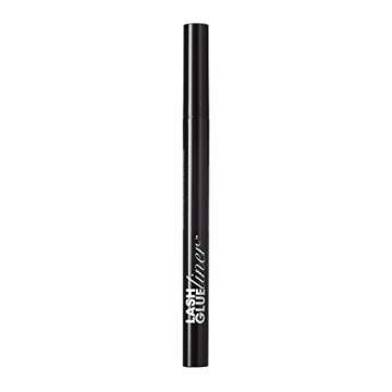 KISS Lash GLUEliner, 2-in-1 Felt-Tip Eyeliner and Lash Adhesive, Long Lasting Wear, Can Be Used With Strip Lashes and Lash Clusters, Net Wt. 0.7 mL (0.02 fl. oz.), Black