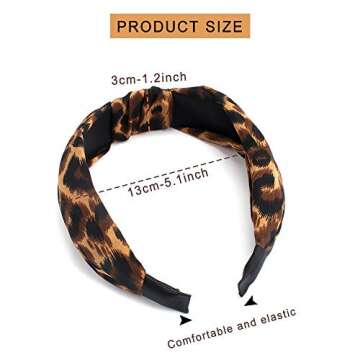 TOBATOBA Pearl and Leopard Print Headbands - Cute Beaded Wide Knot Hair Accessories for Women and Girls