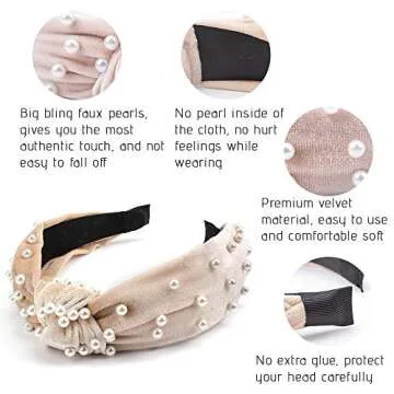 Stylish Pearl and Leopard Print Headbands for Women