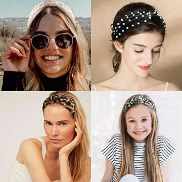 Stylish Pearl and Leopard Print Headbands for Women