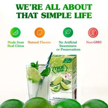 TRUE LIME Water Enhancer, Bulk Dispenser Pack, 0 Calorie Drink Mix Packets, Sugar Free Flavoring Powder, Water Flavo Made with Real Limes, 100 Count (Pack of 2)