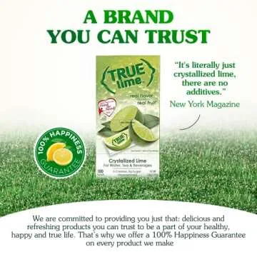 TRUE LIME Water Enhancer, Bulk Dispenser Pack, 0 Calorie Drink Mix Packets, Sugar Free Flavoring Powder, Water Flavo Made with Real Limes, 100 Count (Pack of 2)