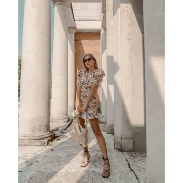 LISHAN Women's Square Toe Strappy High Heels Sandals