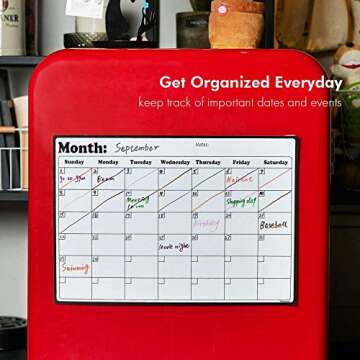 Volcanics Fridge Calendar Magnetic Dry Erase Calendar Whiteboard Calendar for Refrigerator Planners 11.5 Inches X 14.7 Inches