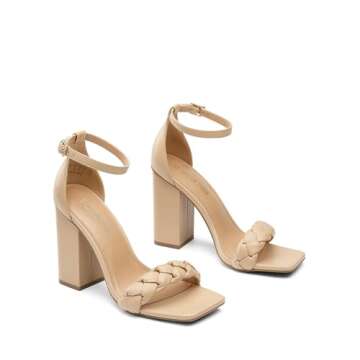 DREAM PAIRS Women's High Block Heel Sandals for Parties