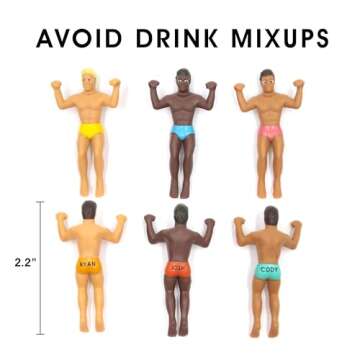 NPW Drinking Buddies Drink Markers, Wine Glass Charms for Parties - Bachelorette, Girls' Nights, Fam...