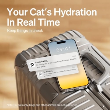 PETLIBRO App Monitoring Cat Water Fountain, 2.5L/84oz Dockstream Pet Fountains for Cats Indoor, Automatic Water Dispenser for Drinking with 2.4G Wi-Fi, Inside Smart Bowl Stainless Steel Tray