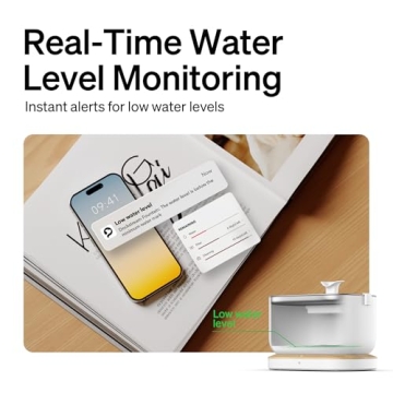 PETLIBRO App Monitoring Cat Water Fountain, 2.5L/84oz Dockstream Pet Fountains for Cats Indoor, Automatic Water Dispenser for Drinking with 2.4G Wi-Fi, Inside Smart Bowl Stainless Steel Tray