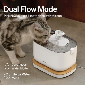 PETLIBRO App Monitoring Cat Water Fountain, 2.5L/84oz Dockstream Pet Fountains for Cats Indoor, Automatic Water Dispenser for Drinking with 2.4G Wi-Fi, Inside Smart Bowl Stainless Steel Tray