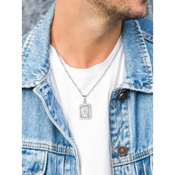 U7 Personalized Initial Necklace for Men and Women