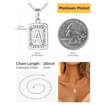 U7 Personalized Initial Necklace for Men and Women