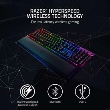 Razer BlackWidow V3 Pro Wireless Mechanical Gaming Keyboard with Yellow Switches, Chroma RGB, Double...