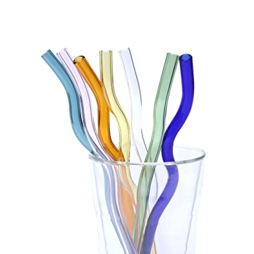 Colorful Reusable Glass Straws for Delicious Sipping