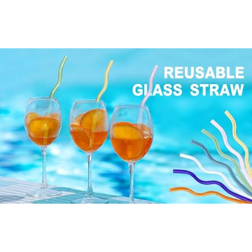 Colorful Reusable Glass Straws for Delicious Sipping