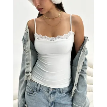 Starrylion Lace Camisole Top with Removable Pads for Women