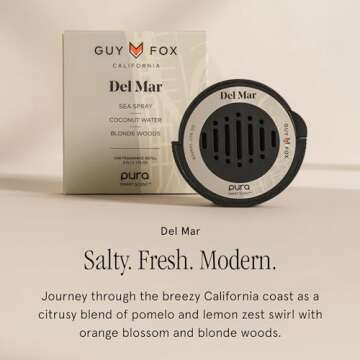 Pura & GUY FOX Car Scent Refill - Premium Citrus Aroma for 30 Days of Freshness