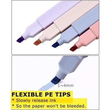 Myasrelae Vibrant Highlighters Set No Bleed Quick Dry Aesthetic Highlighters with Soft Chisel Tip for Bible Study Journaling Planner Notes School Office Supplies (12)