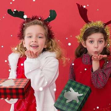 Cholemy 60 Pcs Christmas Cookie Boxes with Window Holiday Christmas Cookie Containers 8 x 6 x 2.5 Inches Cupcake Boxes for Gift Giving Xmas Buffalo Plaid Treat Goodie Food Party Favor