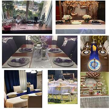 6 Packs 12 x 72 inches Rose Gold Sequin Table Runner, Glitter Runner for Birthday Party Supplies Decorations Wedding Bachelorette Holiday Celebration Bridal Shower Baby Shower